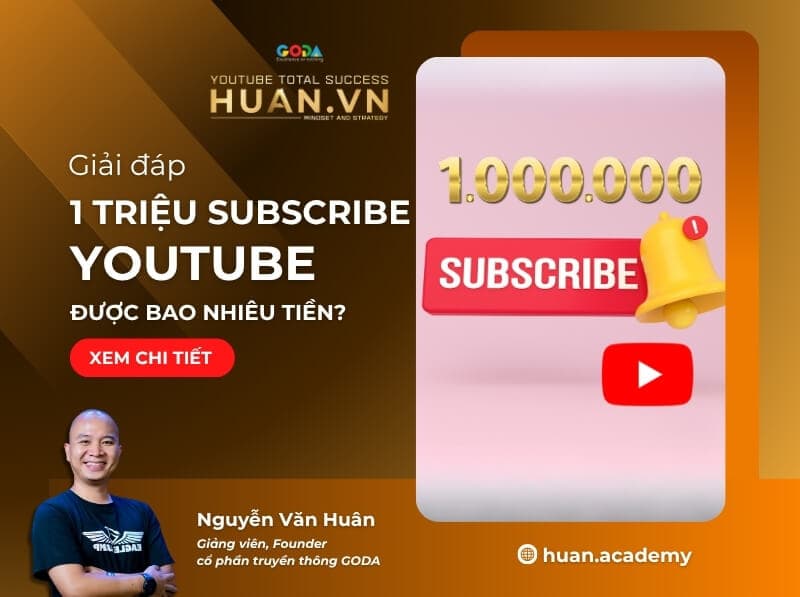 1 triệu lượt đăng ký YouTube được bao nhiêu tiền