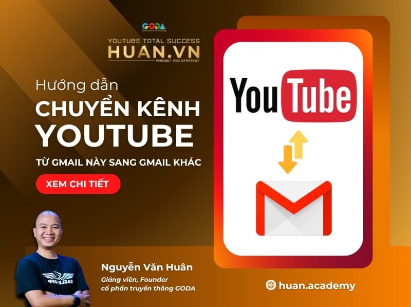 Cách chuyển kênh YouTube sang Gmail khác