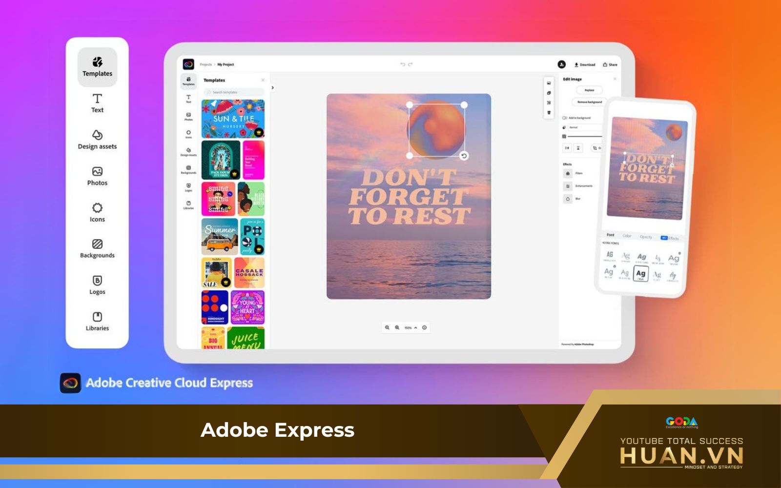 Khám phá nhiều tính năng thiết kế thông minh cùng Adobe Express