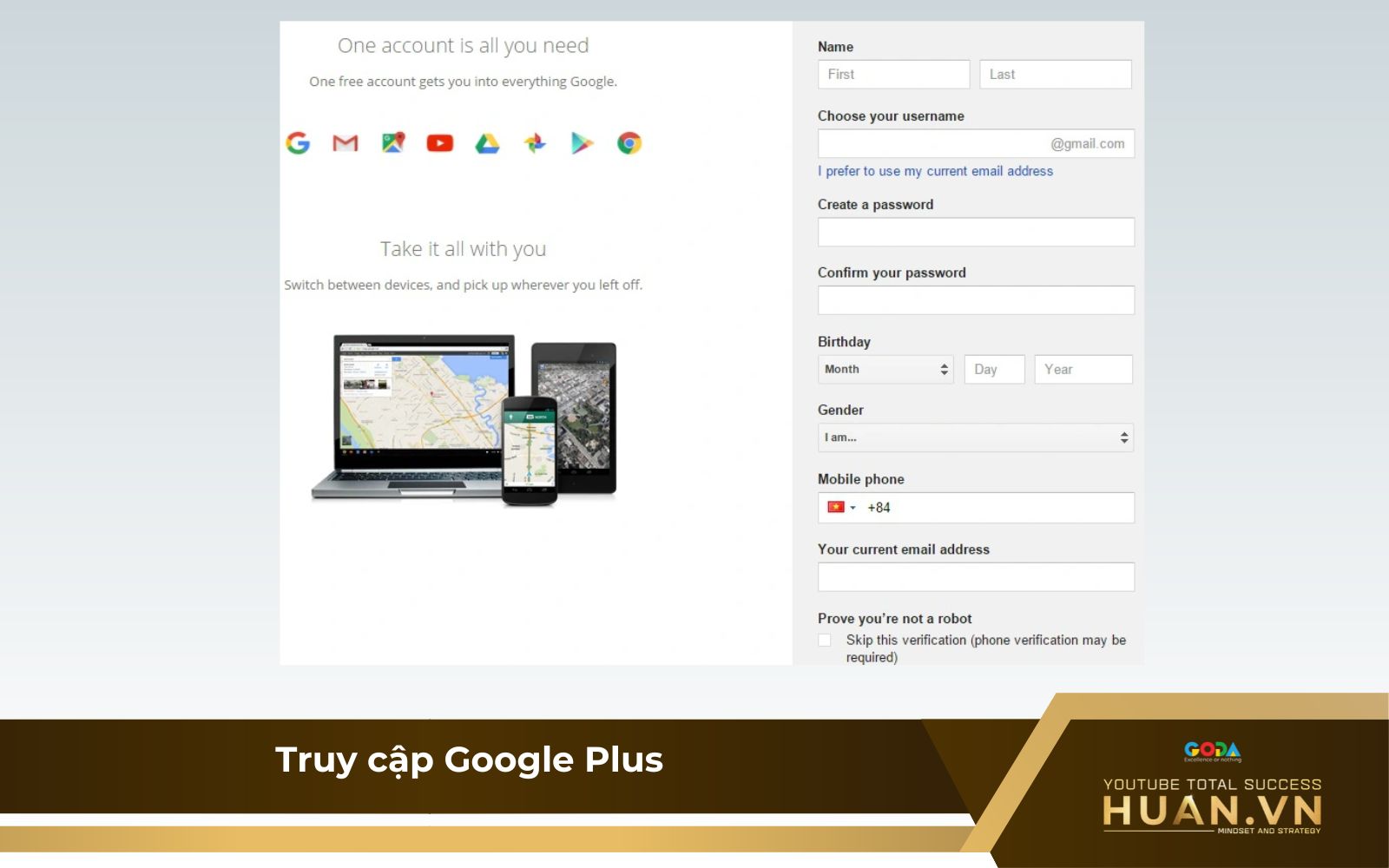 Truy cập vào Google Plus để tạo kênh youtube cho doanh nghiệp Truy cập vào Google Plus để tạo kênh youtube cho doanh nghiệp