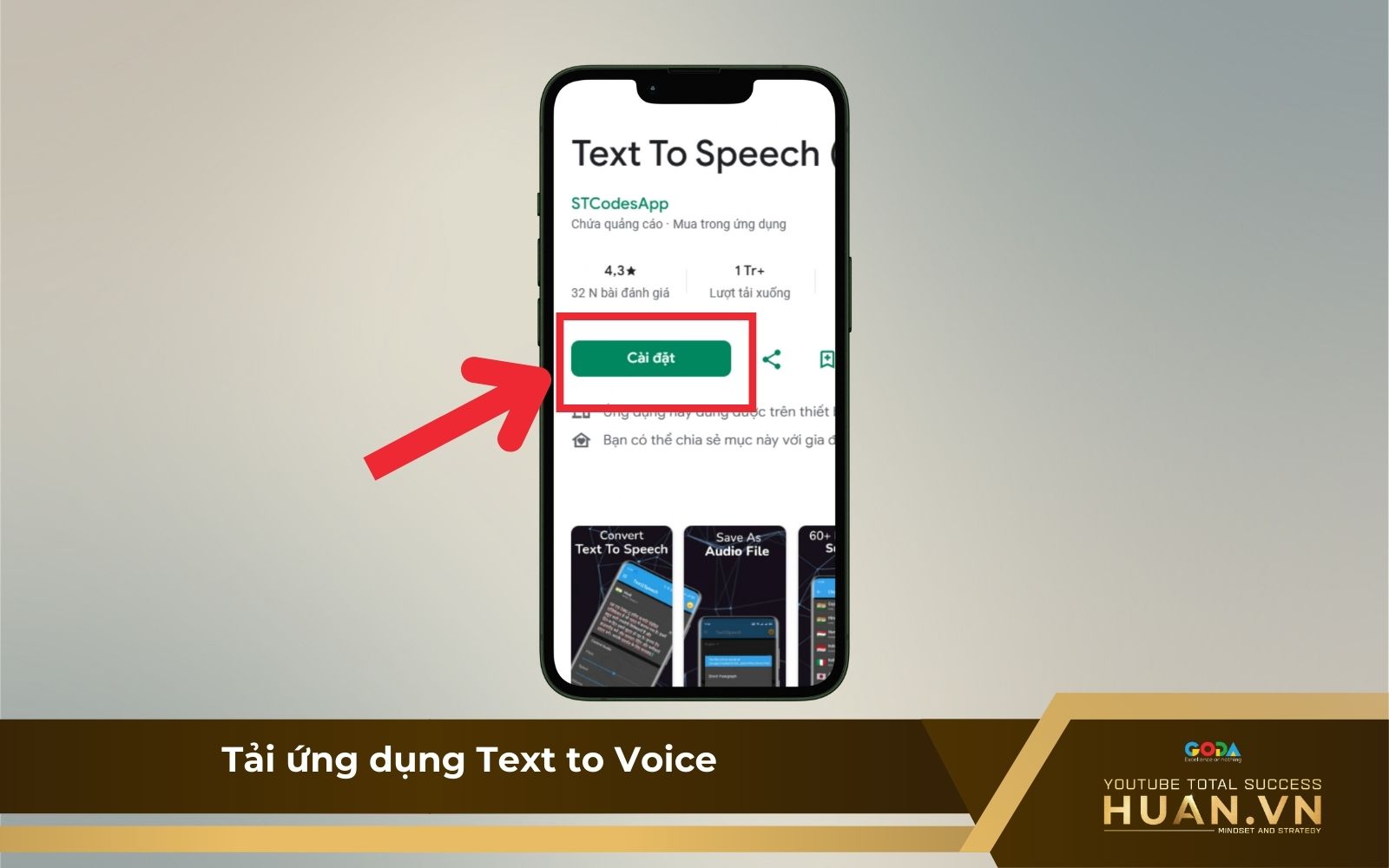 Chuyển văn bản sang giọng nói trên Text to Voice - B1: Download app