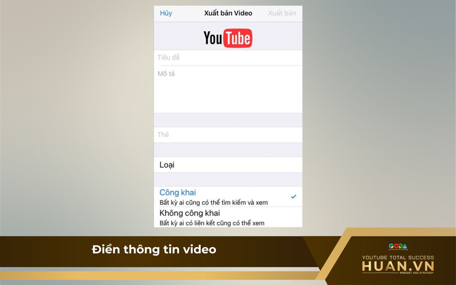 Bước 2: Điền thông tin video theo yêu cầu trước khi đăng tải lên YouTube