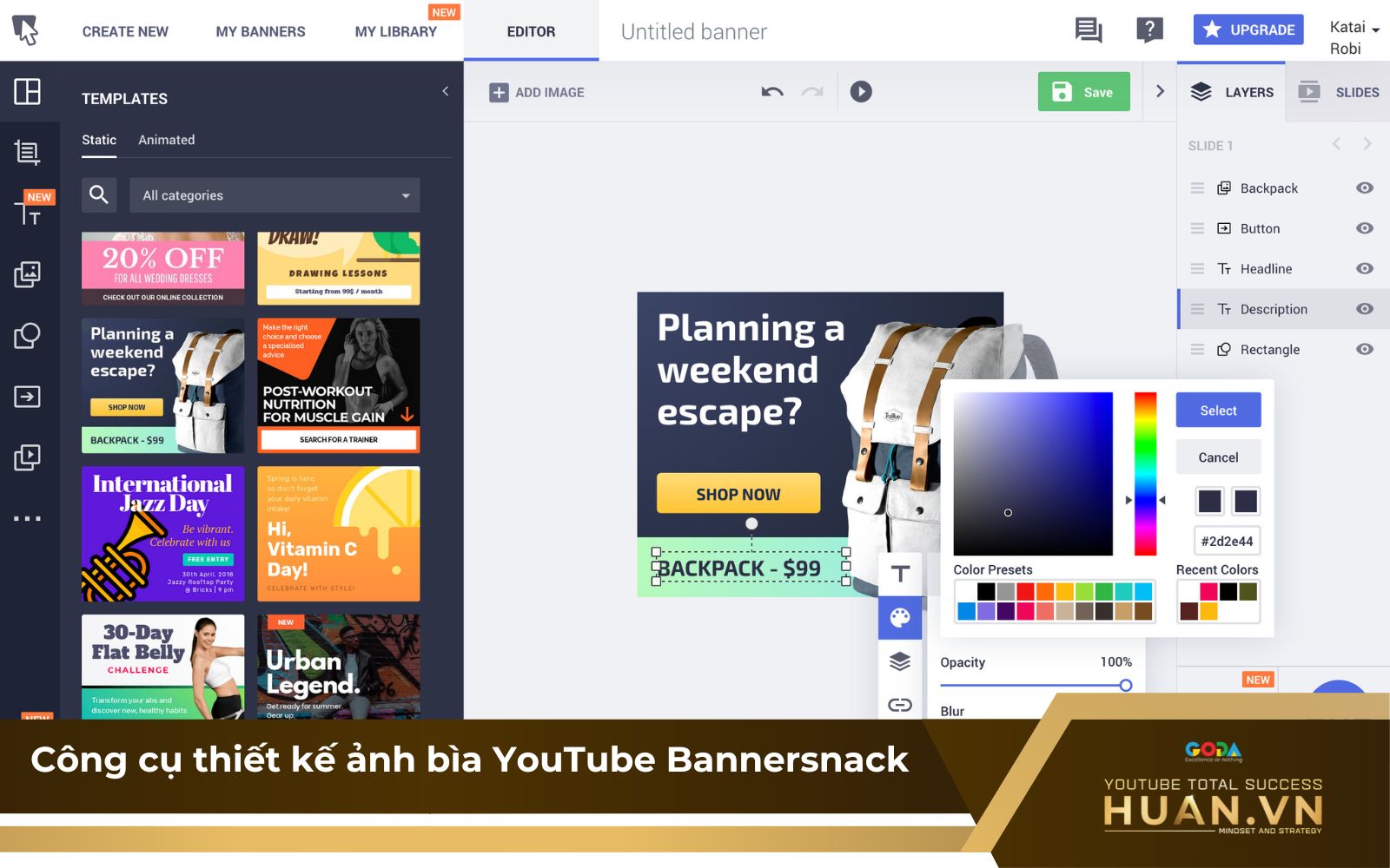 Bannersnack là phần mềm thiết kế ảnh bìa YouTube đẹp Bannersnack là phần mềm thiết kế ảnh bìa YouTube đẹp