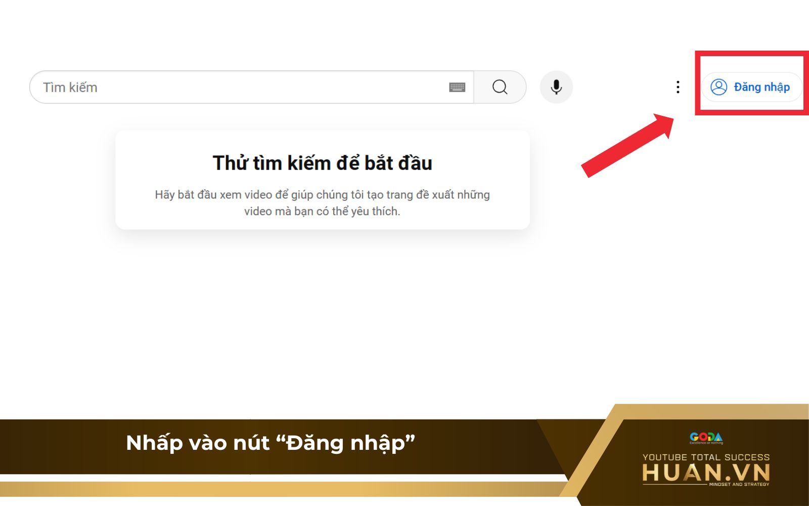 Bước 1: Mở trình duyệt web và truy cập vào trang chủ của YouTube