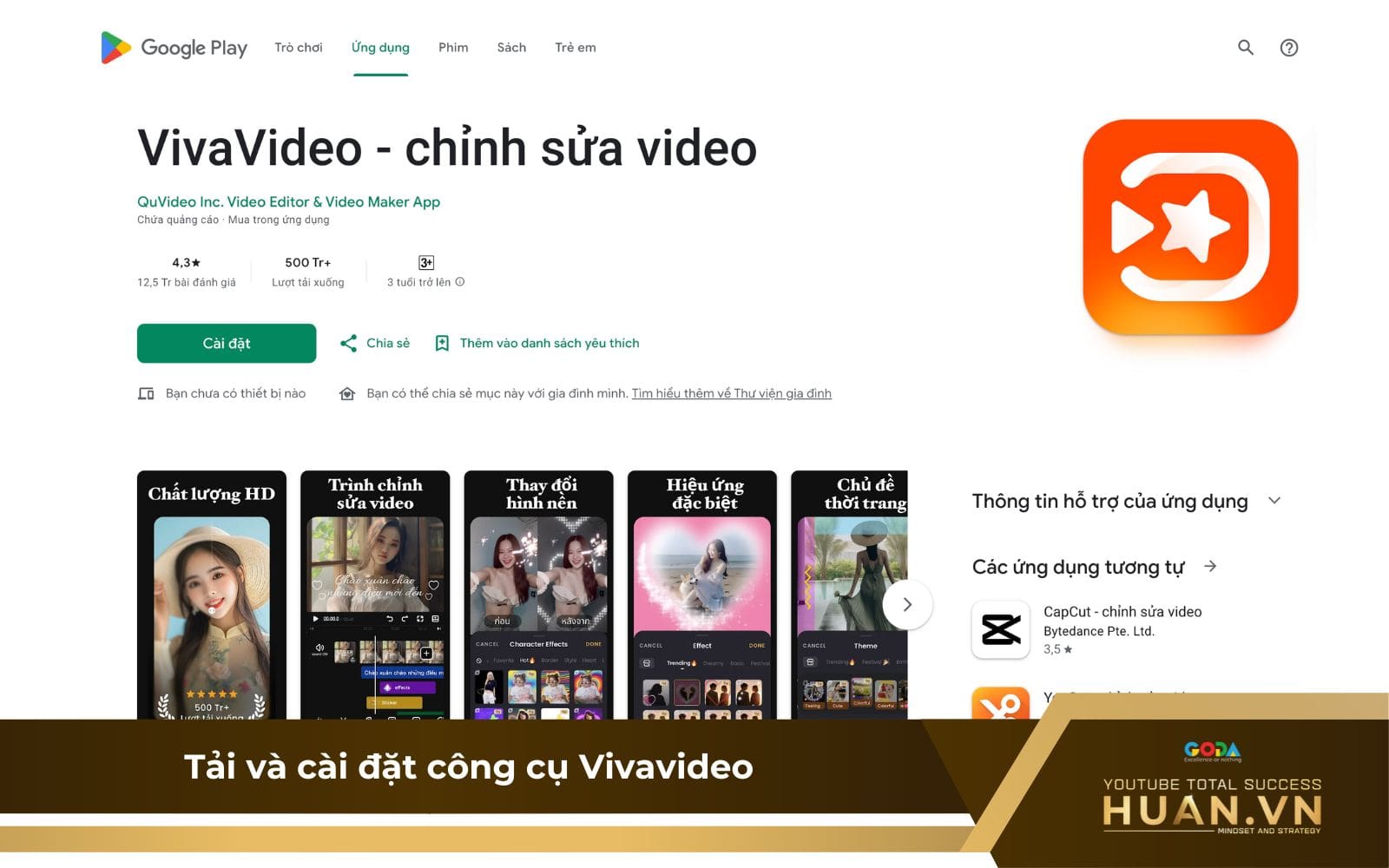 Bước 1: Tải VivaVideo