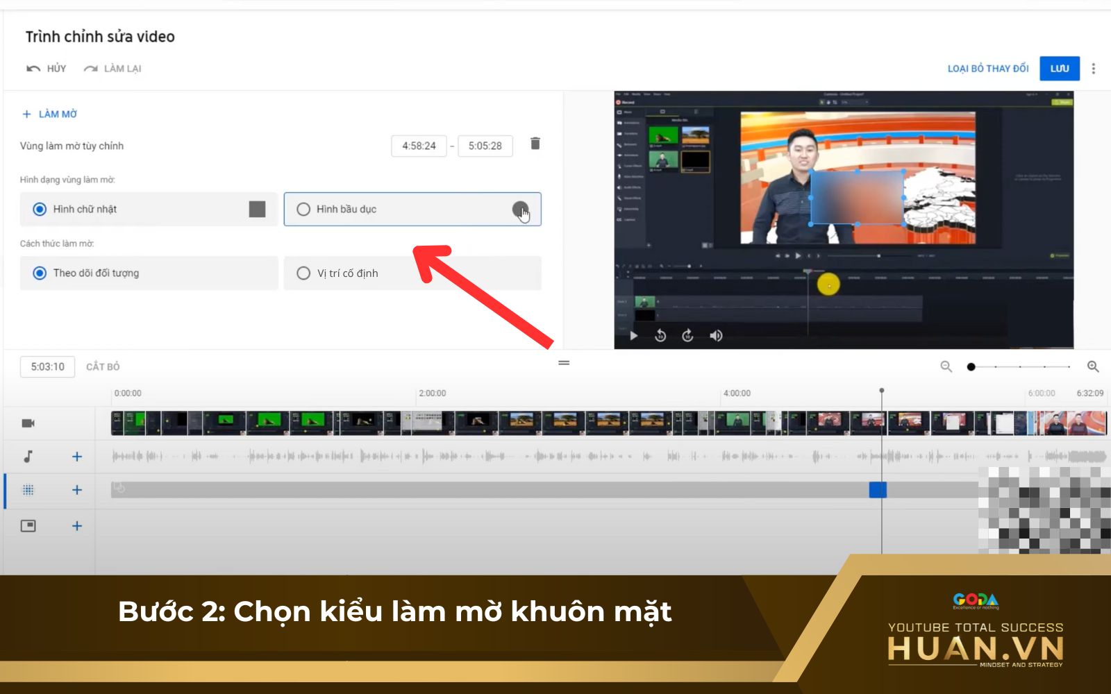 Tùy chọn 2 kiểu làm mờ để chỉnh sửa video đã đăng trên YouTube