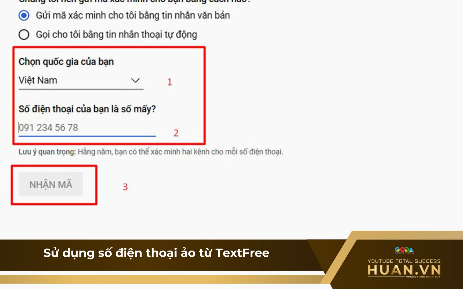 Bước 3: Sử dụng số điện thoại ảo từ TextFree