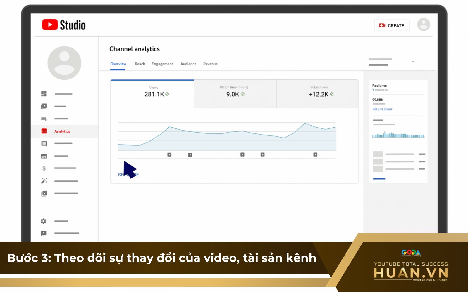 Bước 3: Cách sử dụng YouTube Analytics để theo dõi thay đổi của kênh