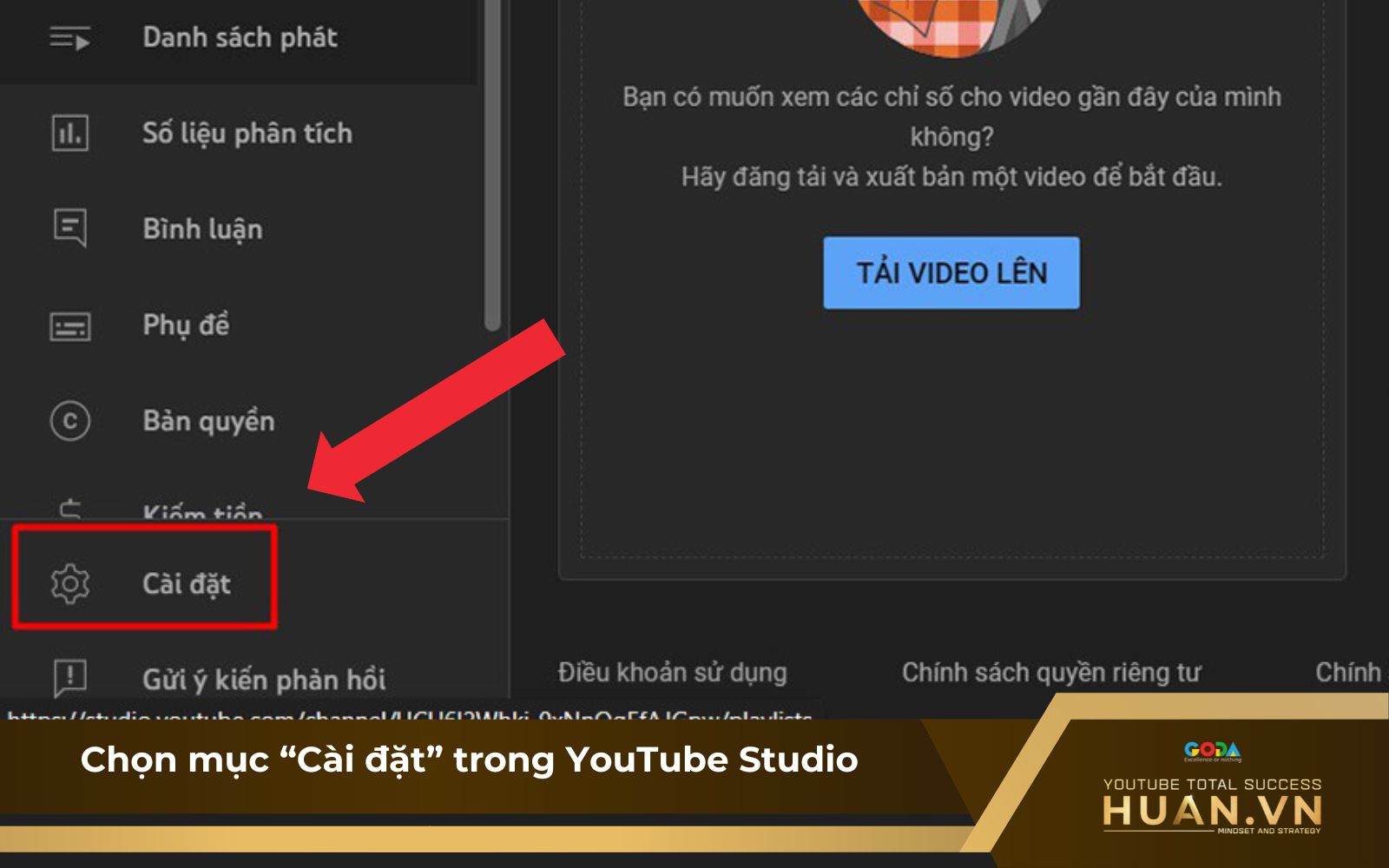 Bước 4 của cách xác minh tài khoản YouTube: Chọn mục 