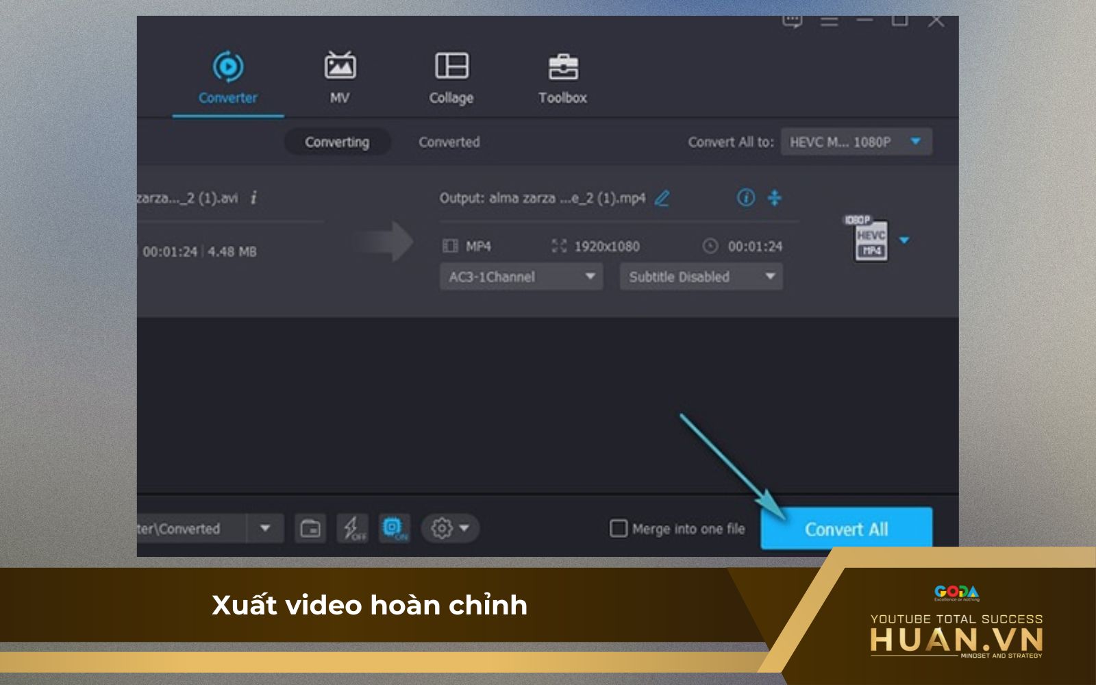 Bước 4: Xuất video hoàn chỉnh