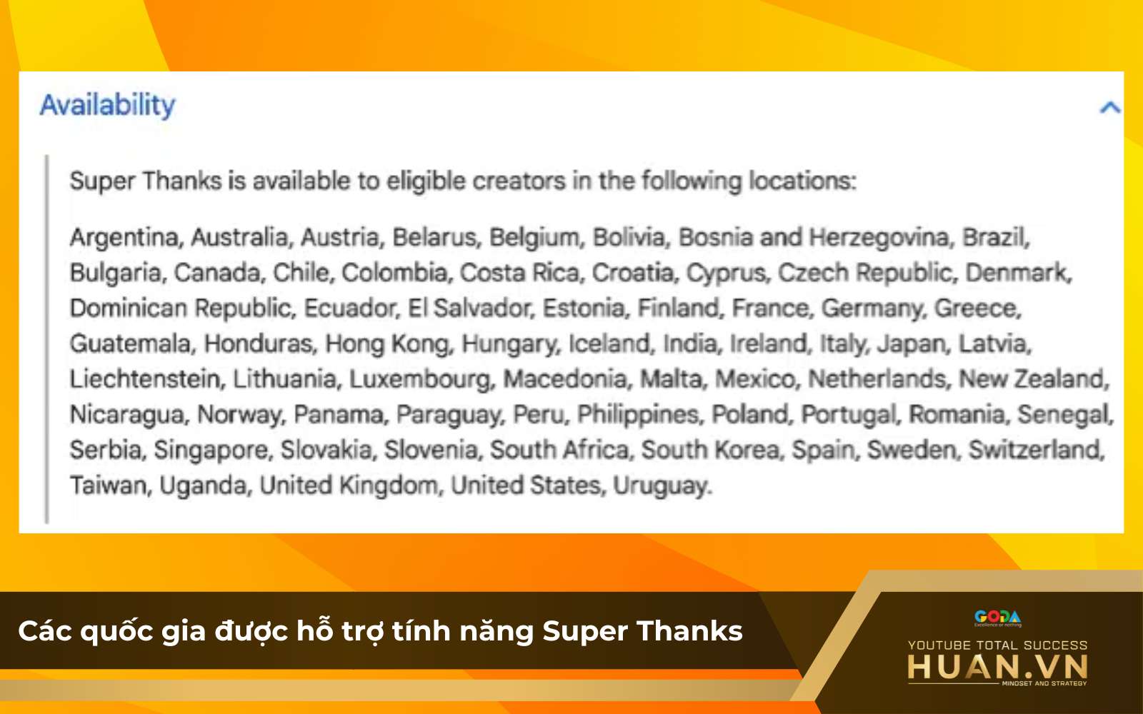 cac-quoc-gia-duoc-ho-tro-tinh-nang-super-thanks Các quốc gia được hỗ trợ bật tính năng Gửi lời cảm ơn