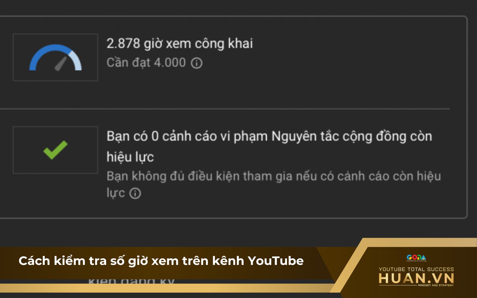 Hướng dẫn kiểm tra số giờ xem kênh YouTube