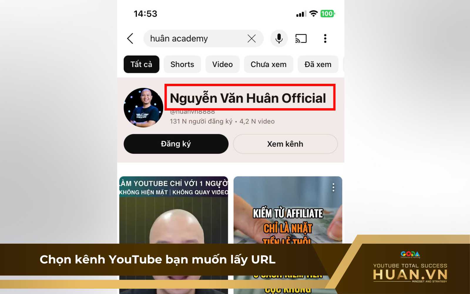 cach-lay-link-kenh-youtube-tren-dien-thoai-b2-chon-kenh-youtube-muon-lay-url Cách lấy link YouTube trên iphone. & android - B2: Tìm kiếm tên kênh YouTube bạn muốn lấy URL và chọn kết quả tương ứng