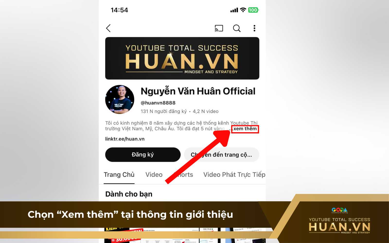 cach-lay-link-kenh-youtube-tren-dien-thoai-b3-chon-xem-them-tai-bio Cách lấy link YouTube bằng điện thoại - B3: Chọn “Xem thêm”