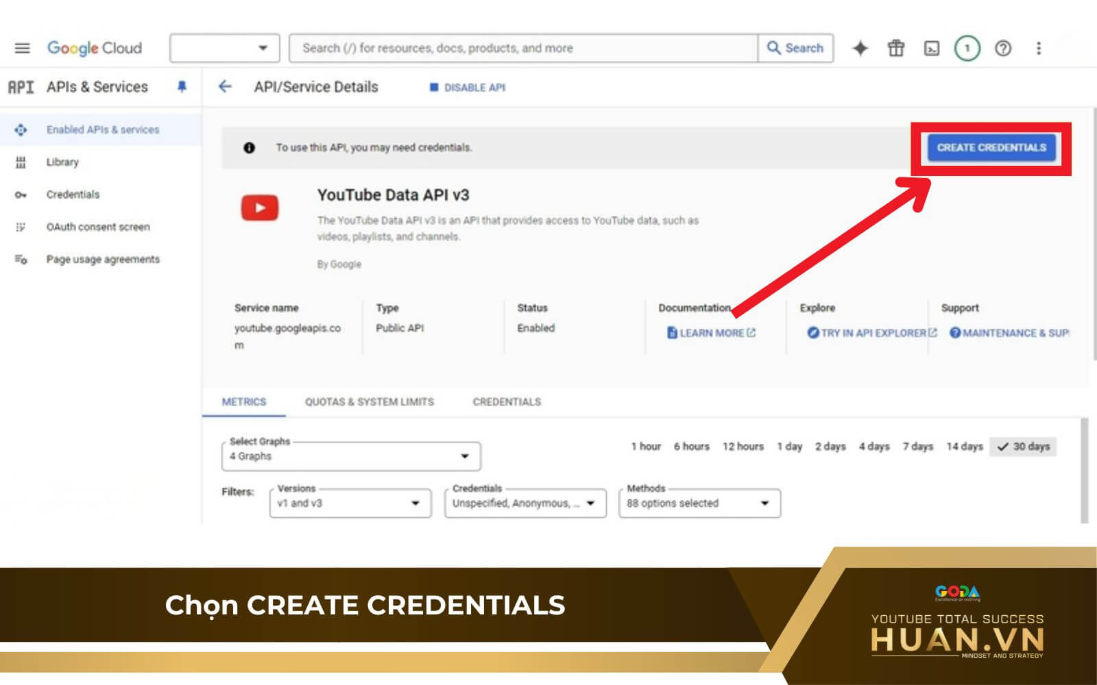 cach-lay-youtube-api-b3-chon-create-credentials Lấy API YouTube - B3: Chọn Create Credentials