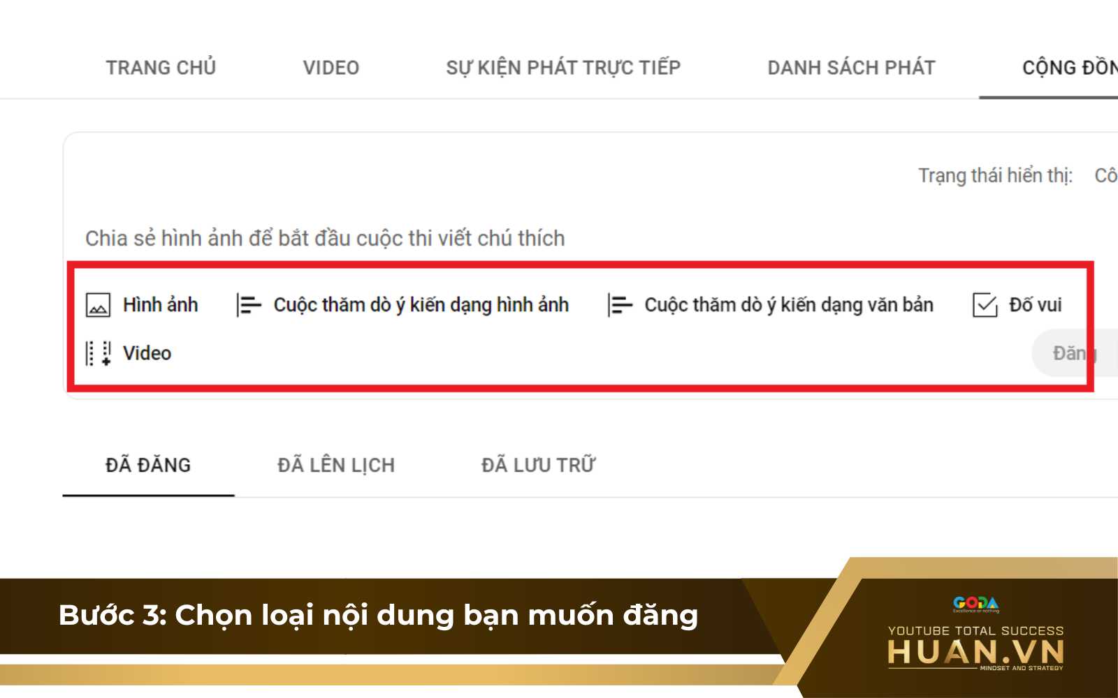cach-mo-tab-cong-dong-tren-youtube-b3-chon-loai-noi-dung-muon-dang Chọn loại nội dung mà bạn muốn tạo trên tab cộng đồng