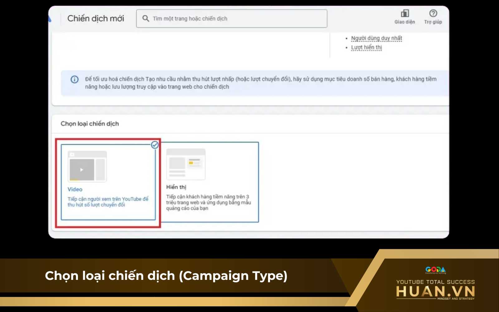 cach-setup-bumper-ads-b2-chon-loai-chien-dich Bước 2 của cách setup Bumper Ads là gì: chọn loại chiến dịch