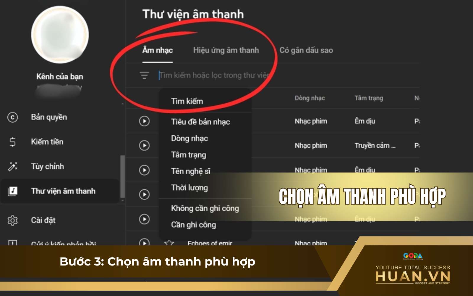 cach-su-dung-youtube-audio-library-b3-chon-am-thanh-phu-hop Hướng dẫn dùng YouTube Audio Library - B4: Tìm kiếm bản nhạc, âm thanh mong muốn