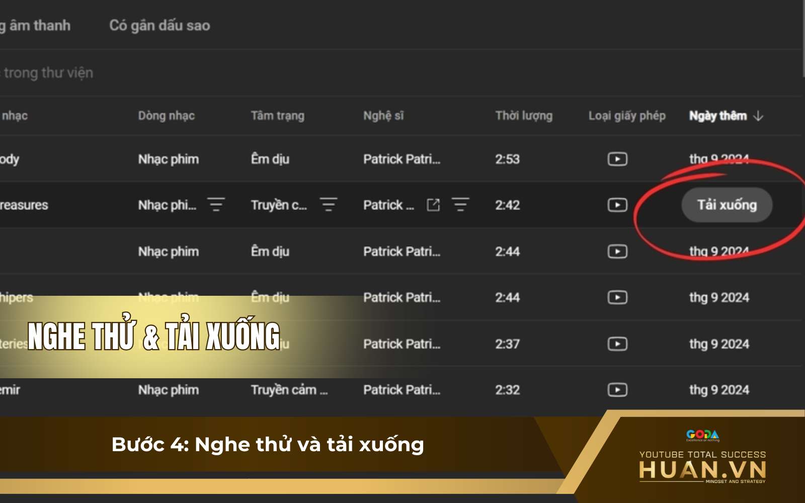 cach-su-dung-youtube-audio-library-b4-nghe-thu-va-tai-xuong Cách sử dụng Audio YouTube Library - B4: Nghe thử và tải xuống