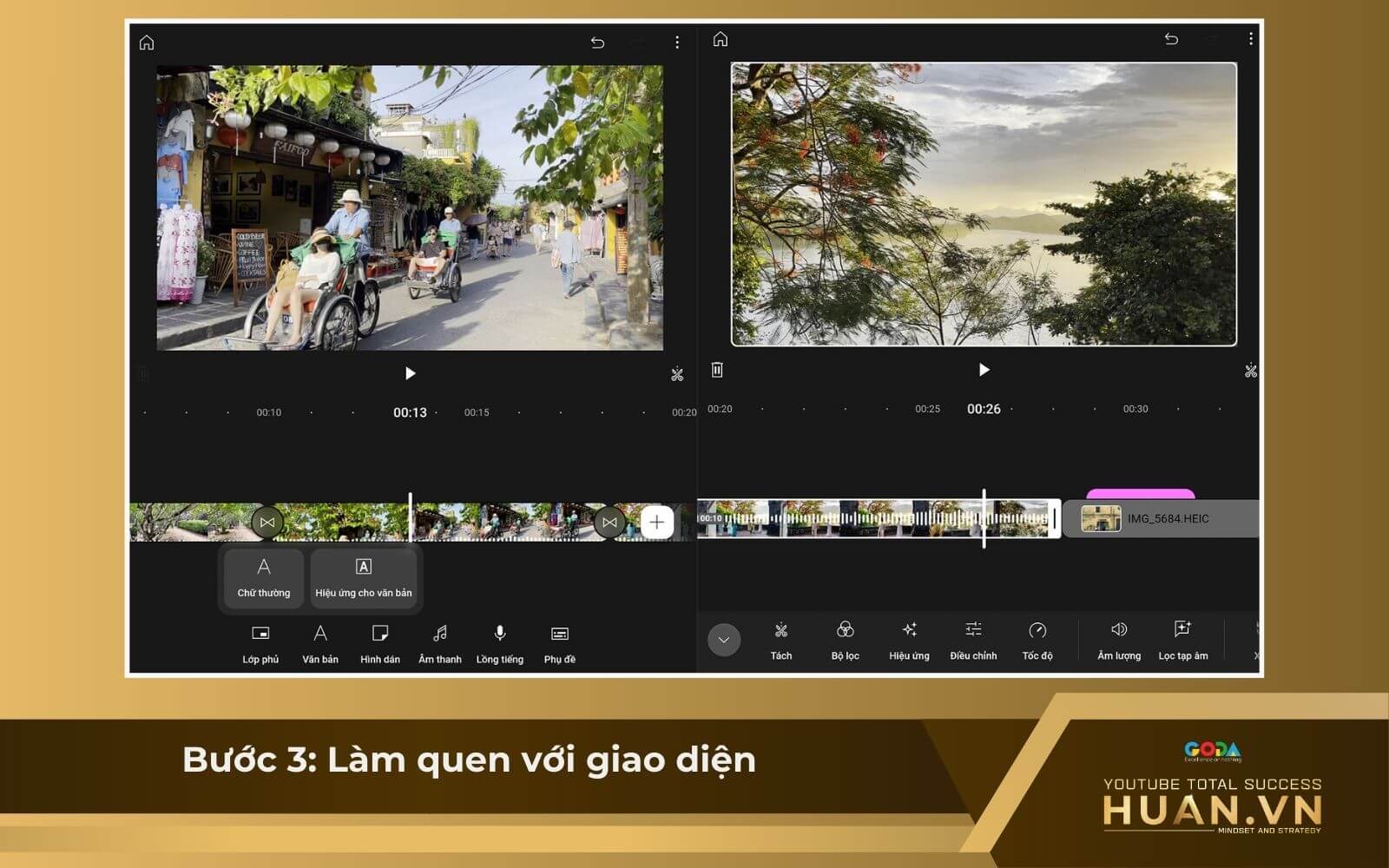 Hướng dẫn sử dụng YouTube Create - B3: Làm quen với giao diện chỉnh sửa của YouTube Create