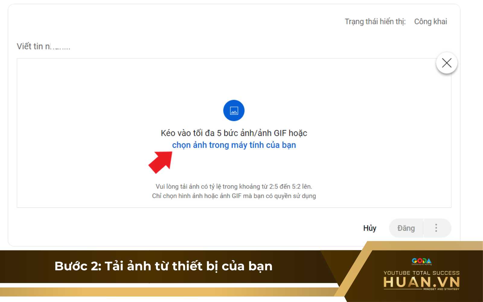 cach-tai-hinh-anh-len-tab-cong-dong-youtube-b2-tai-anh-tu-thiet-bi Chọn tải ảnh lên từ máy tính, điện thoại của bạn