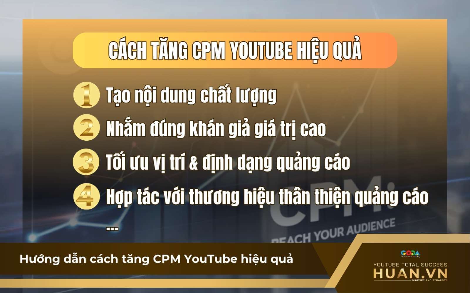 Hướng dẫn các cách tăng CPM YouTube để bắt kịp toàn cầu