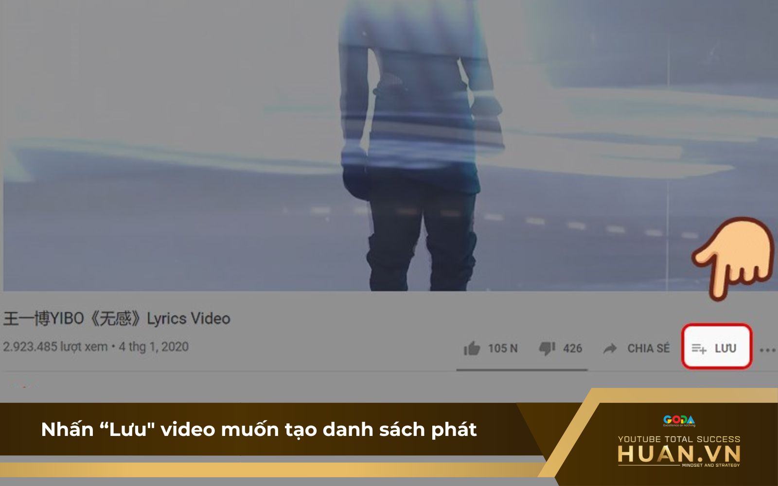 Cách tạo danh sách phát YouTube trên máy tính - B1: Tìm video muốn thêm vào playlist và nhấn biểu tượng “Lưu”