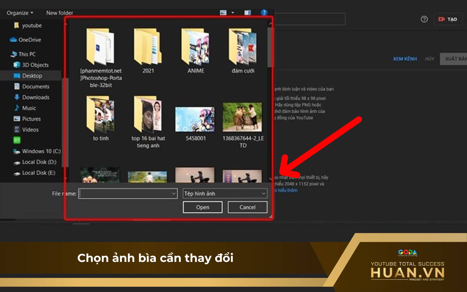 Cách thay đổi ảnh bìa video trên YouTube - B6: Chọn ảnh bìa cần thay đổi