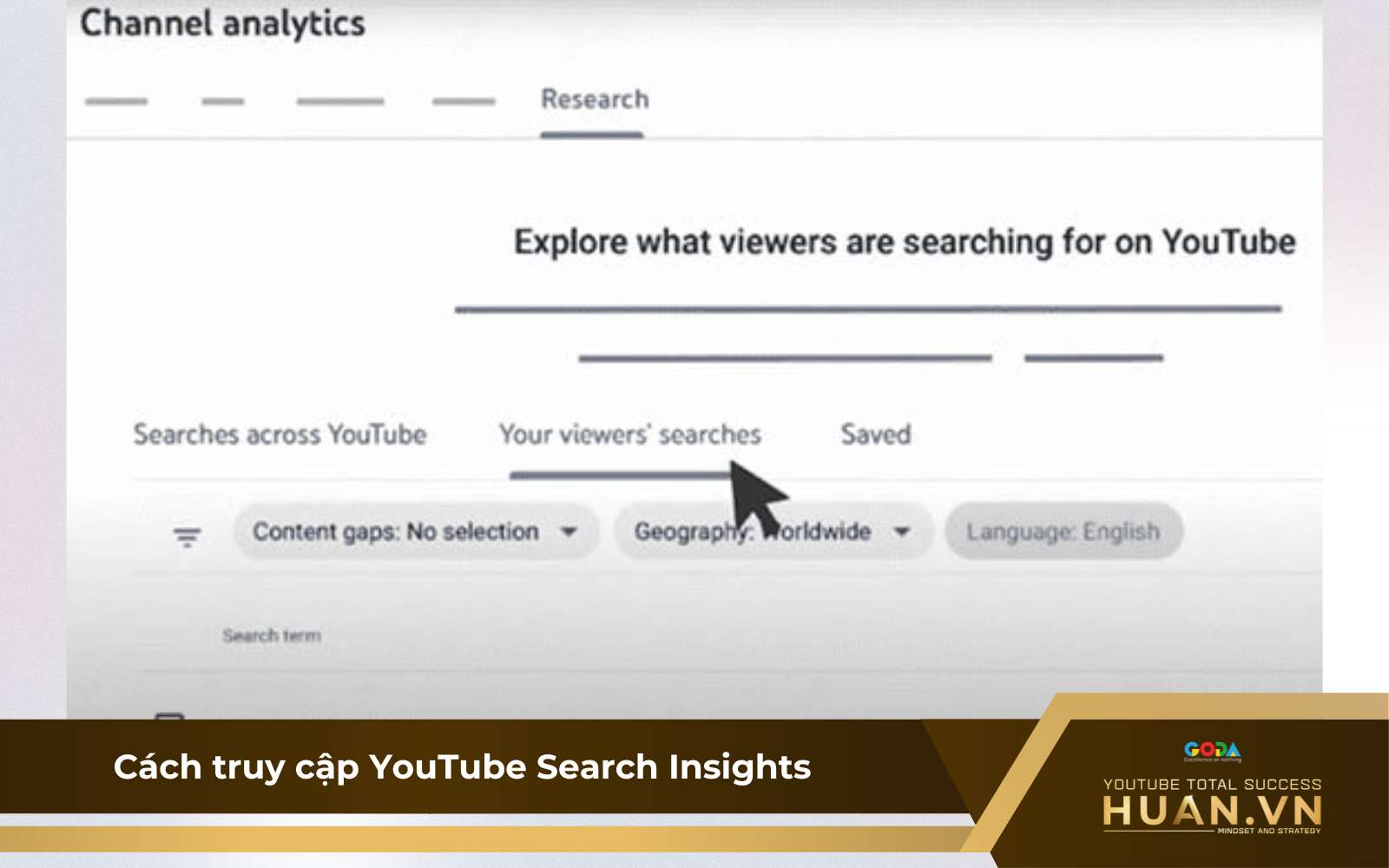 Cách truy cập YouTube Search Insights
