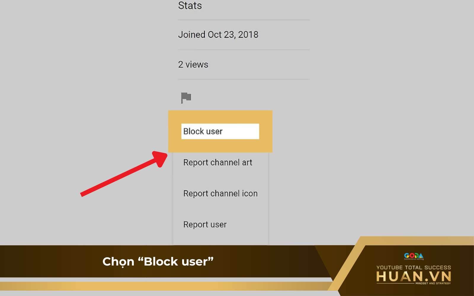 cach-xoa-nguoi-dang-ky-kenh-youtube-tu-danh-sach-dang-ky-b9-chon-block-user Bước 9: Tiến hành chặn người dùng từ danh sách đăng ký