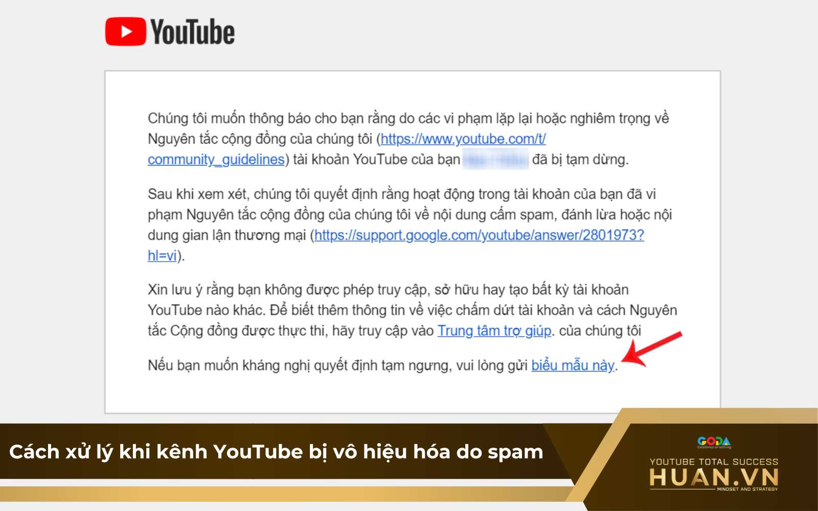 Cách xử lý khi kênh YouTube khi bị vô hiệu hóa do spam