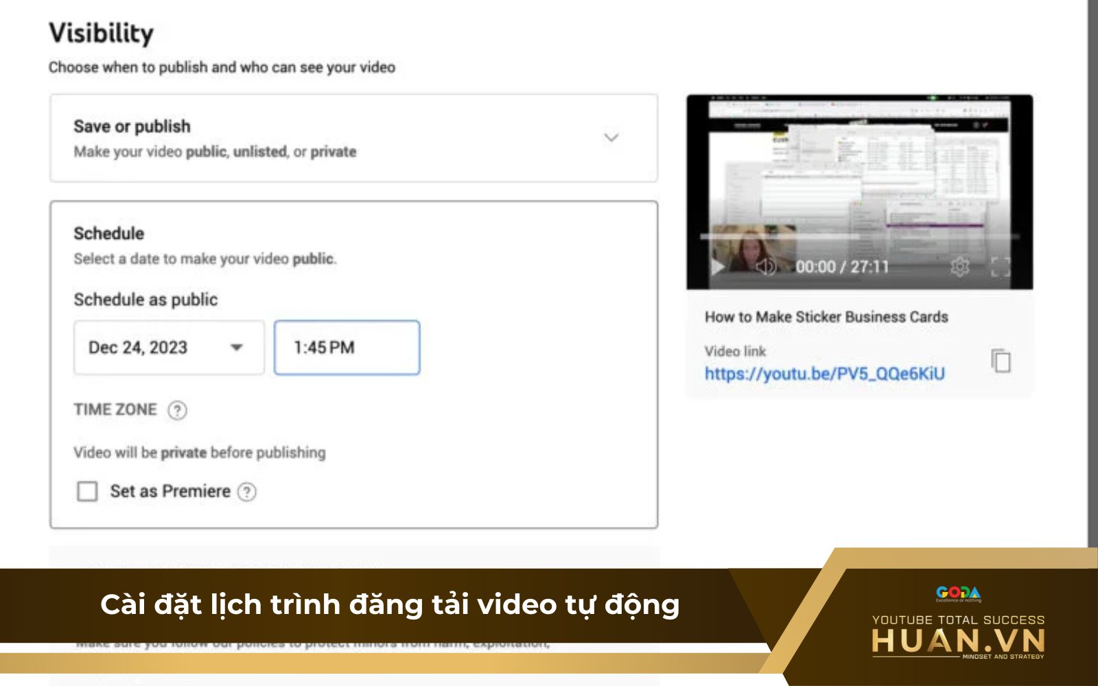 Tính năng tải video lên theo lịch trình tự động