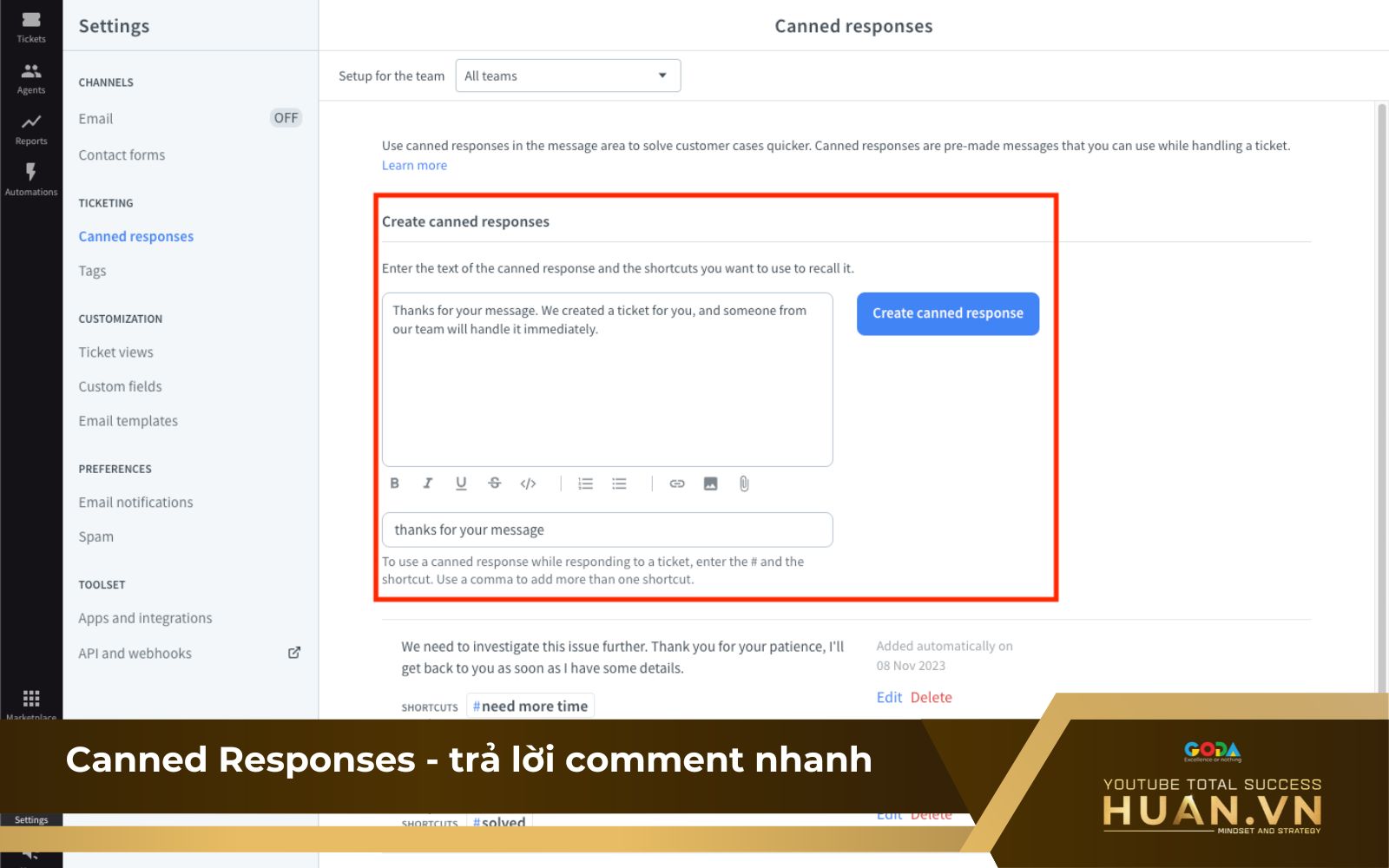canned-responses-tra-loi-comment-nhanh Trả lời bình luận nhanh chóng với tính năng Canned Responses trên TubeBuddy