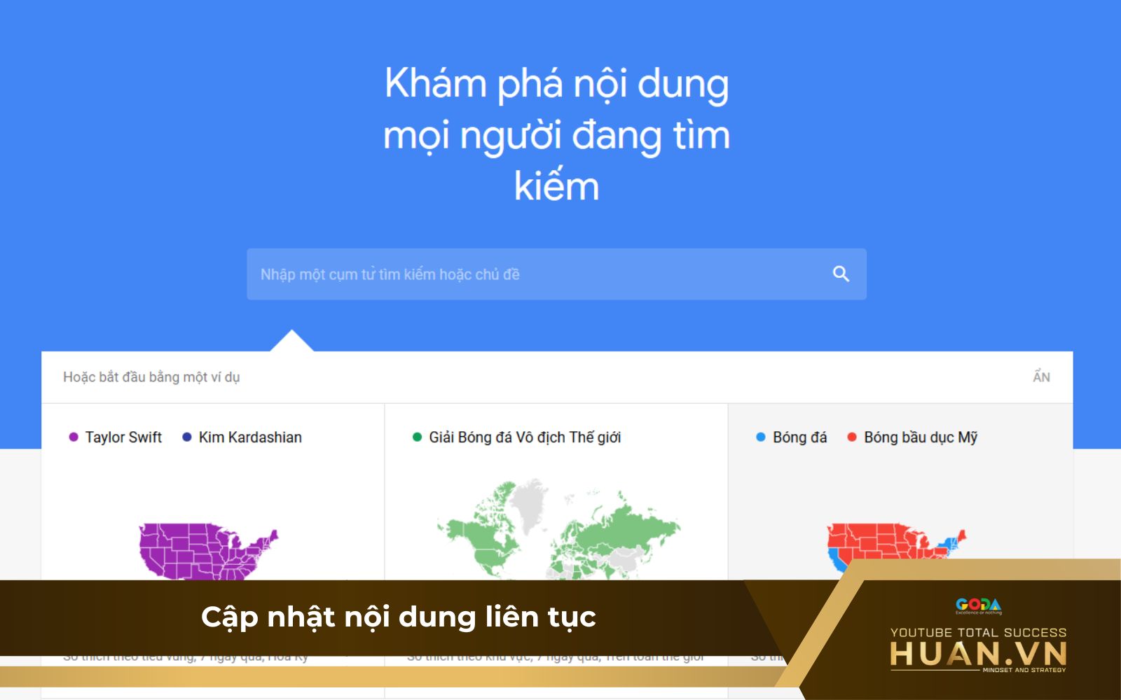 Khám phá nội dung mới nhất với Google Trend