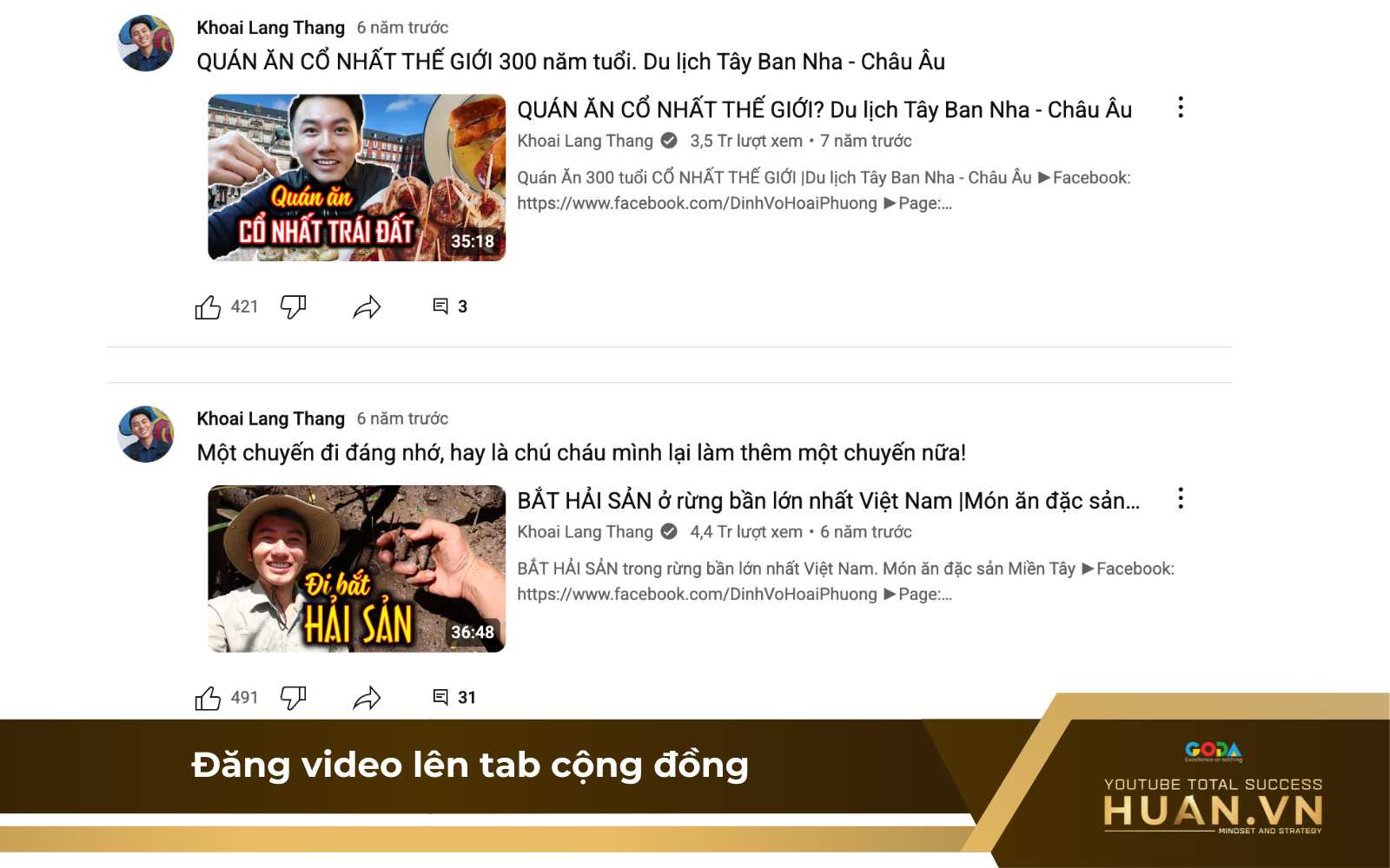 dang-video-len-tab-cong-dong Quảng cáo video sau khi thực hiện cách mở tab cộng đồng trên YouTube thành công