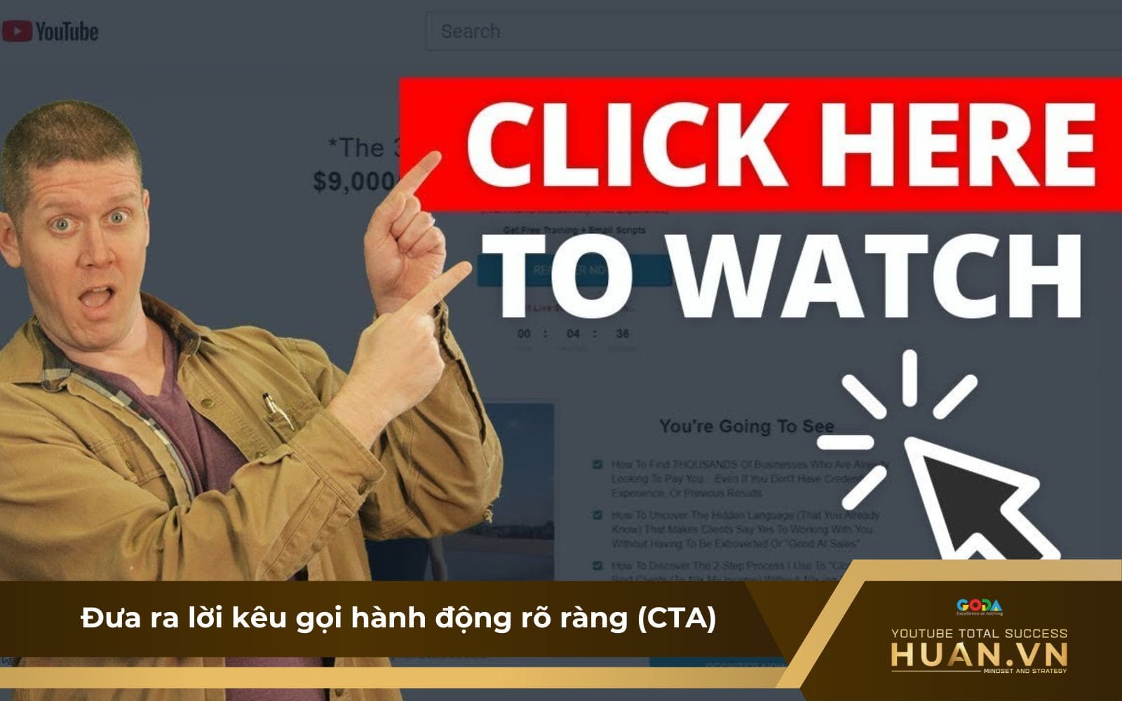 Thêm nút CTA để khuyến khích người xem click chuột