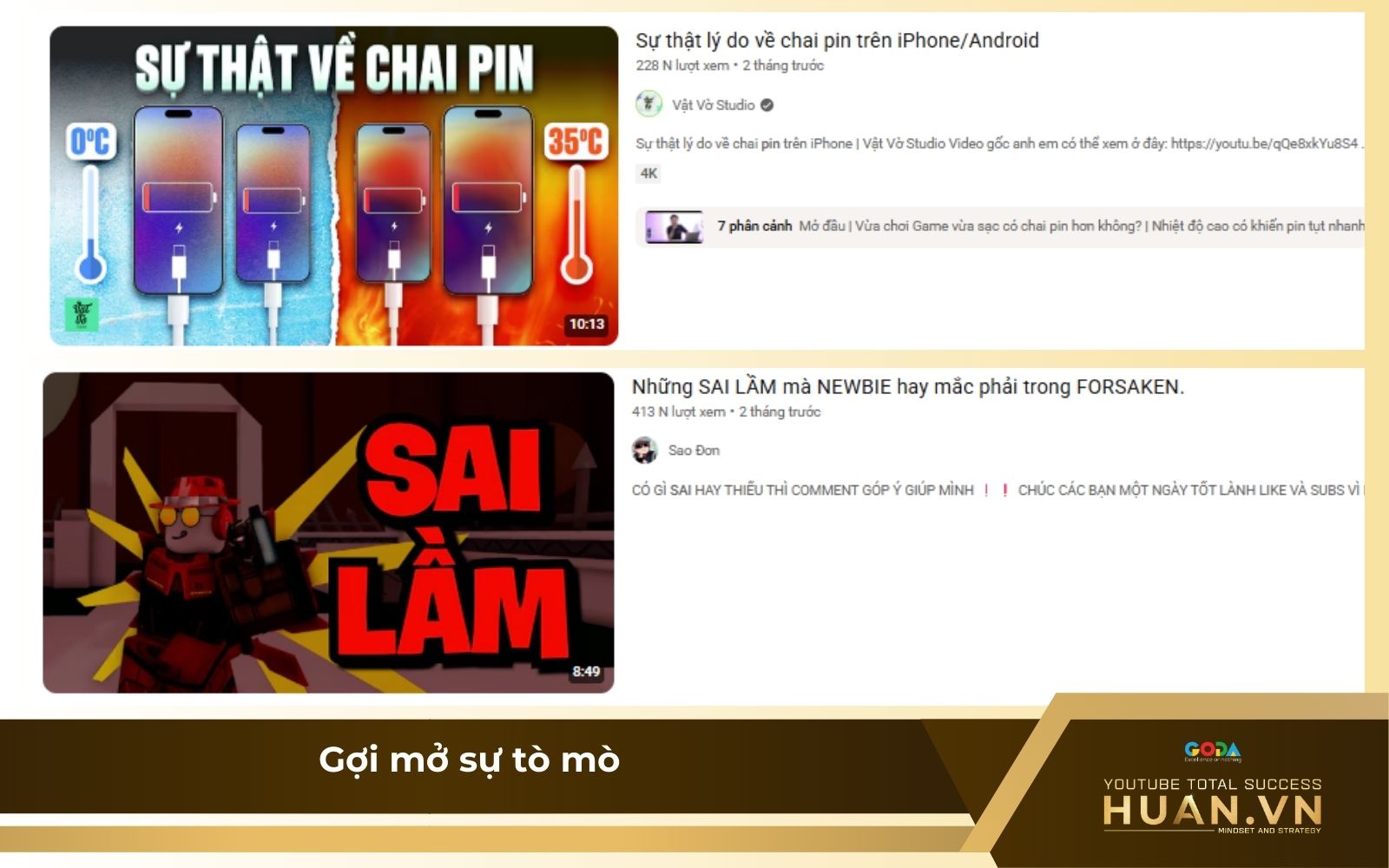 Gợi sự tò mò là cách đặt tiêu đề cho YouTube hấp dẫn Gợi sự tò mò là cách đặt tiêu đề cho YouTube hấp dẫn