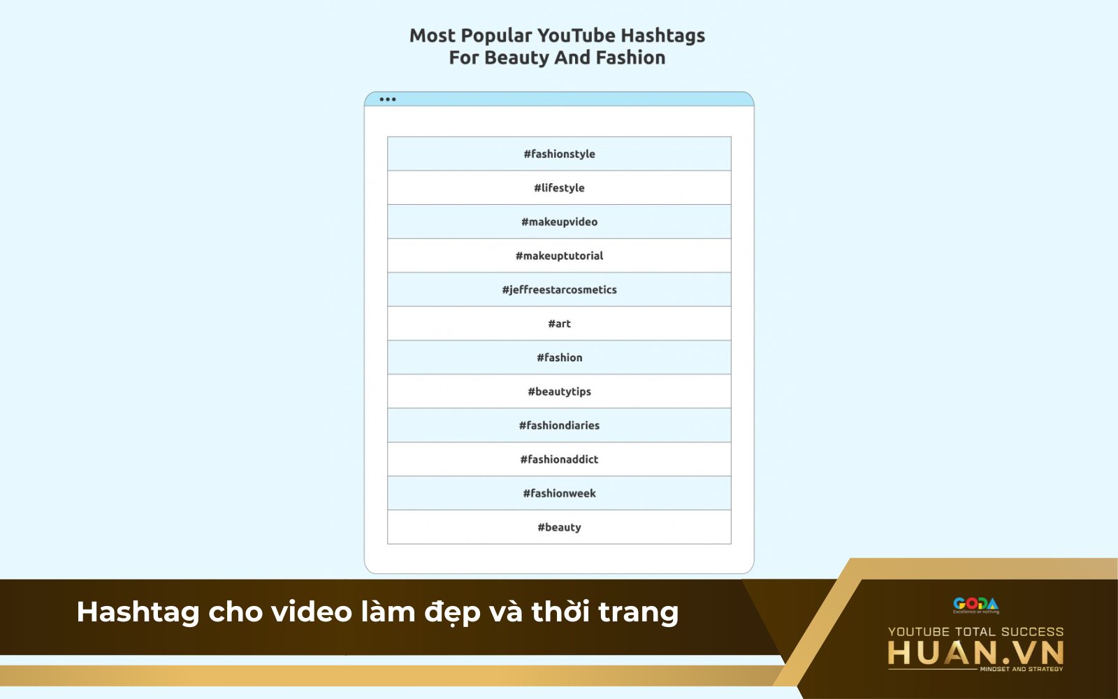 Cách thêm hashtag trên YouTube  lĩnh vực làm đẹp và thời trang