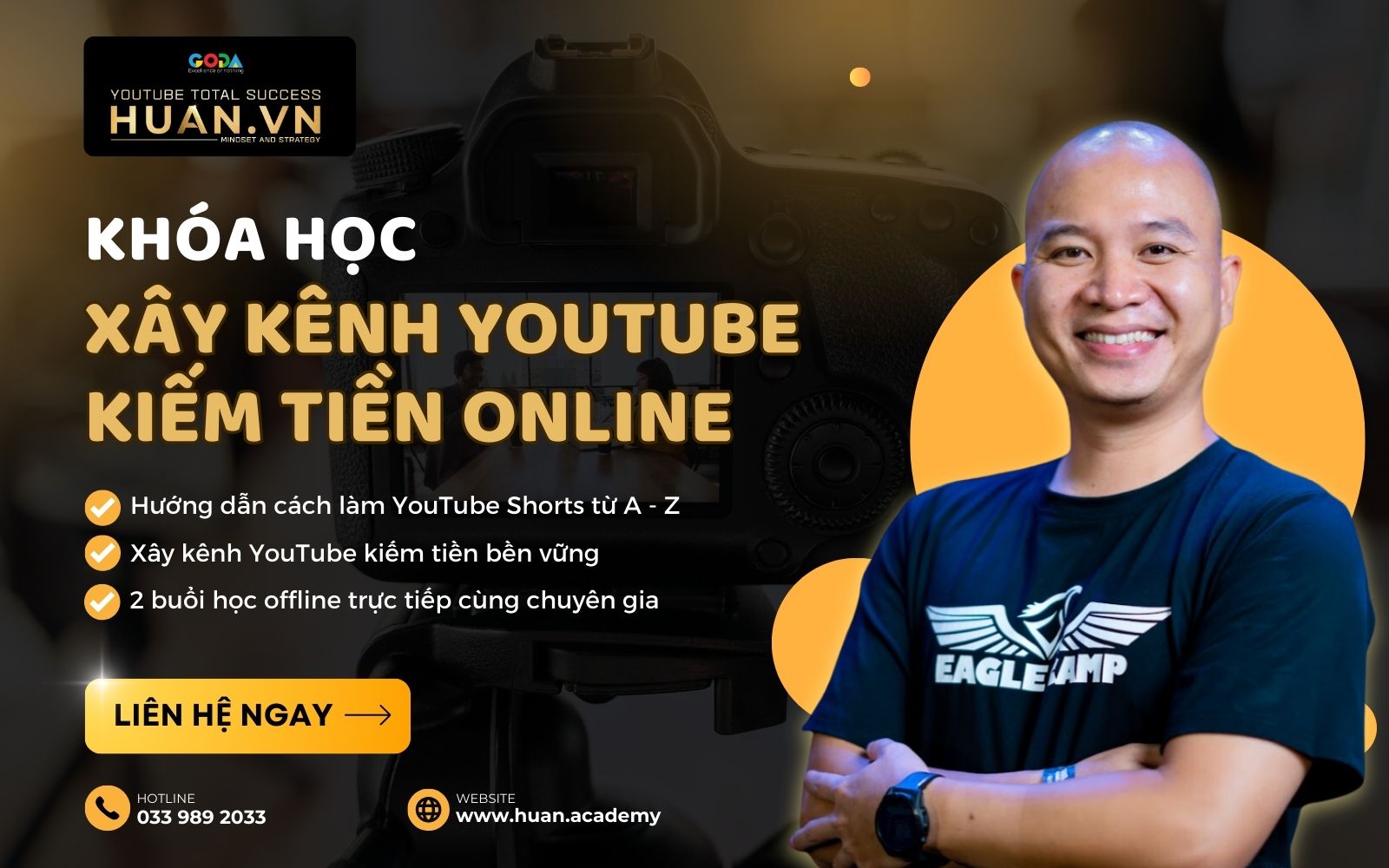 Liên hệ Huân Academy để được tư vấn khóa học YouTube, YouTube Shorts chuyên sâu