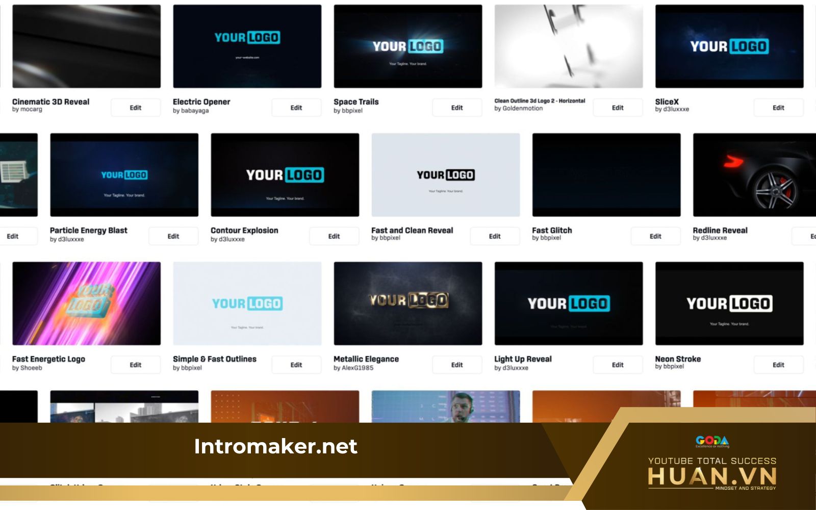 Tạo intro miễn phí tại Intromaker