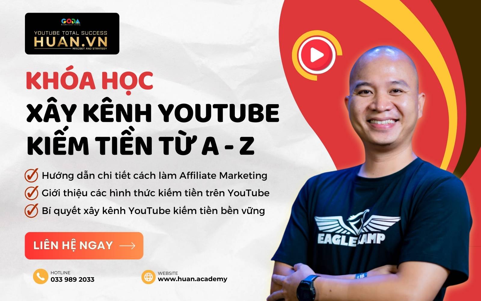 Khóa học kiếm tiền Affiliate với YouTube tại Huân Academy