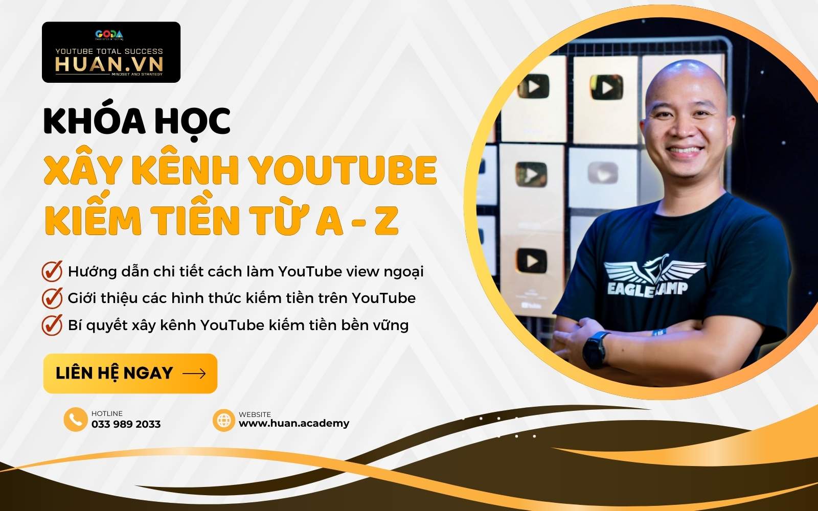 Khóa học kiếm tiền với YouTube tại Huân Academy