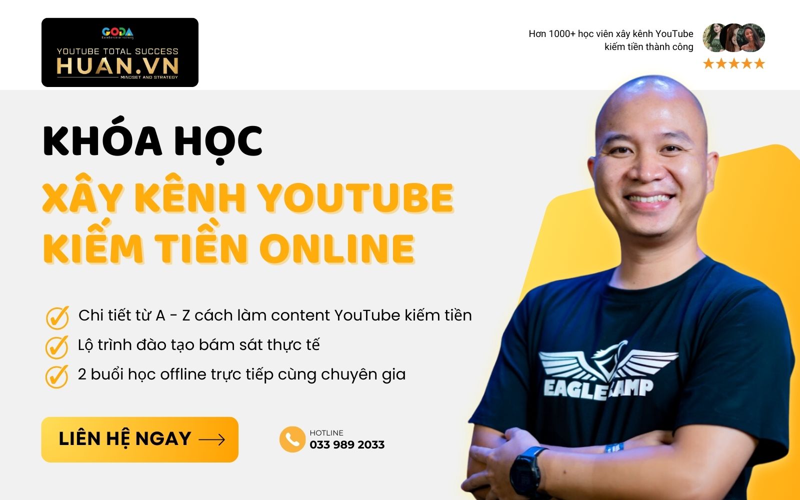 Nắm vững cách xây kênh YouTube kiếm tiền cùng Huân Academy