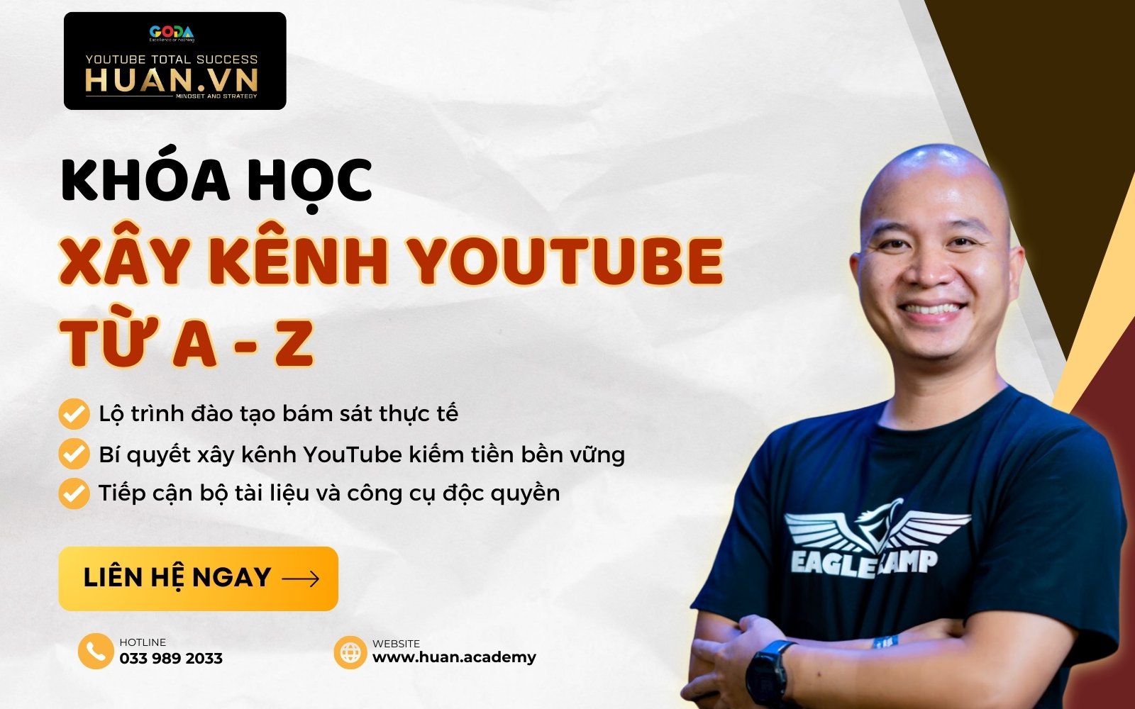 Xây kênh YouTube kiếm tiền bền vững cùng Huân Academy