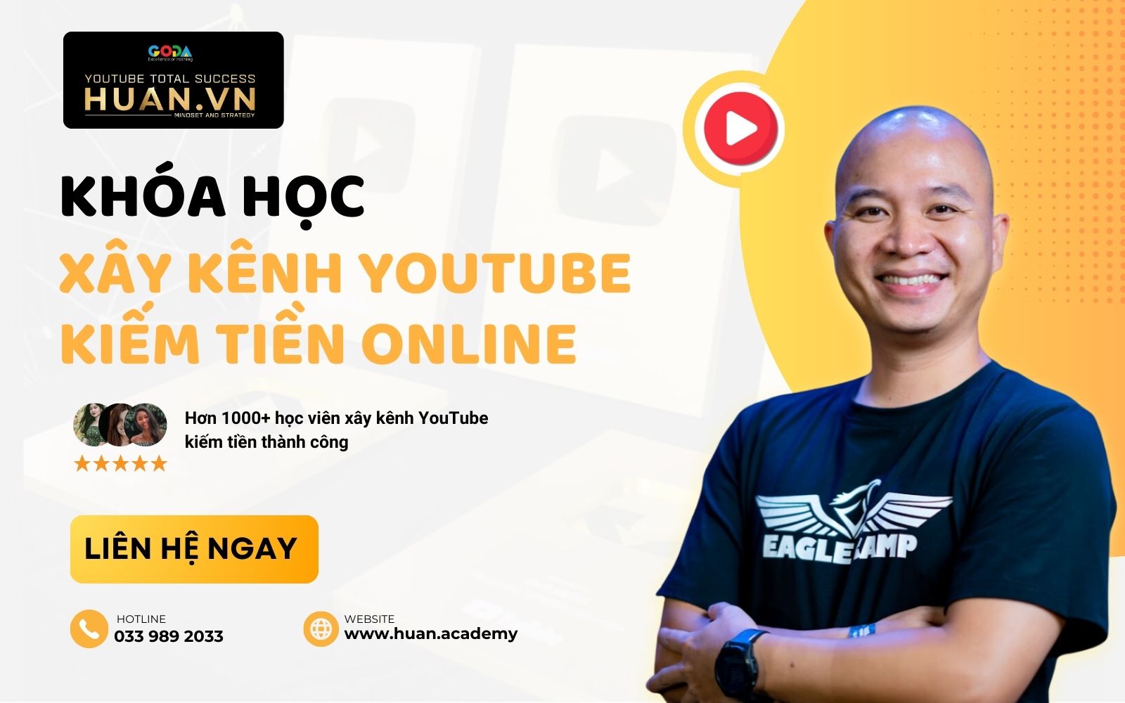 Khóa học xây dựng kênh YouTube kiếm tiền online bền vững tại Huân Academy