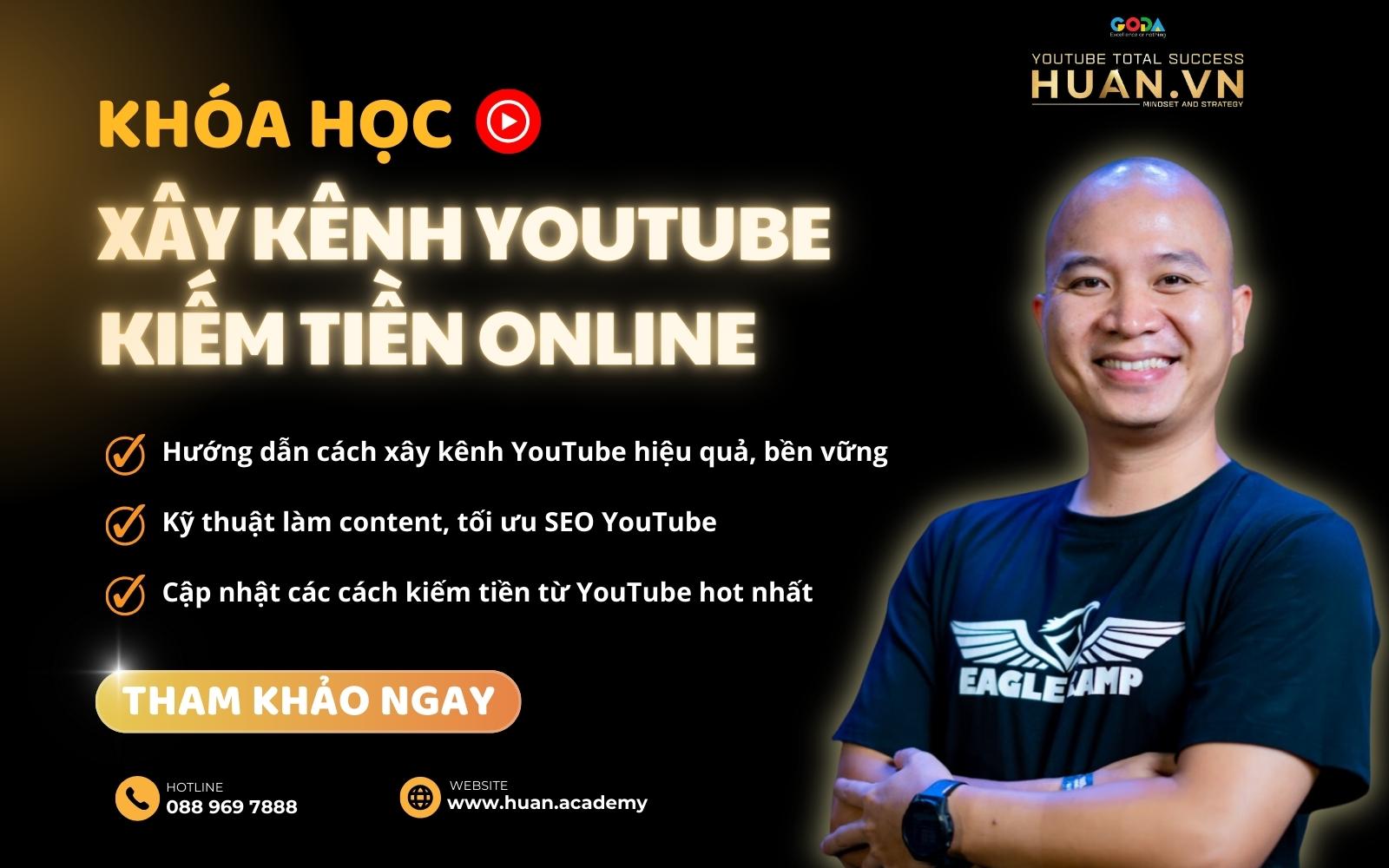 Khóa học xây kênh YouTube kiếm tiền chuyên nghiệp, bền vững
