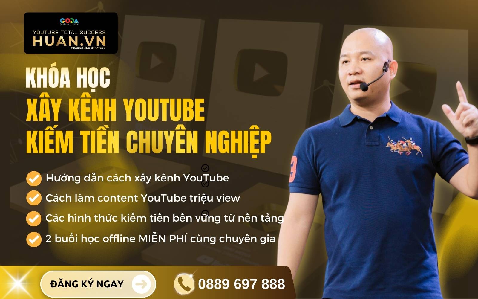 Đăng ký khóa xây kênh YouTube chuyên nghiệp tại Huân Academy