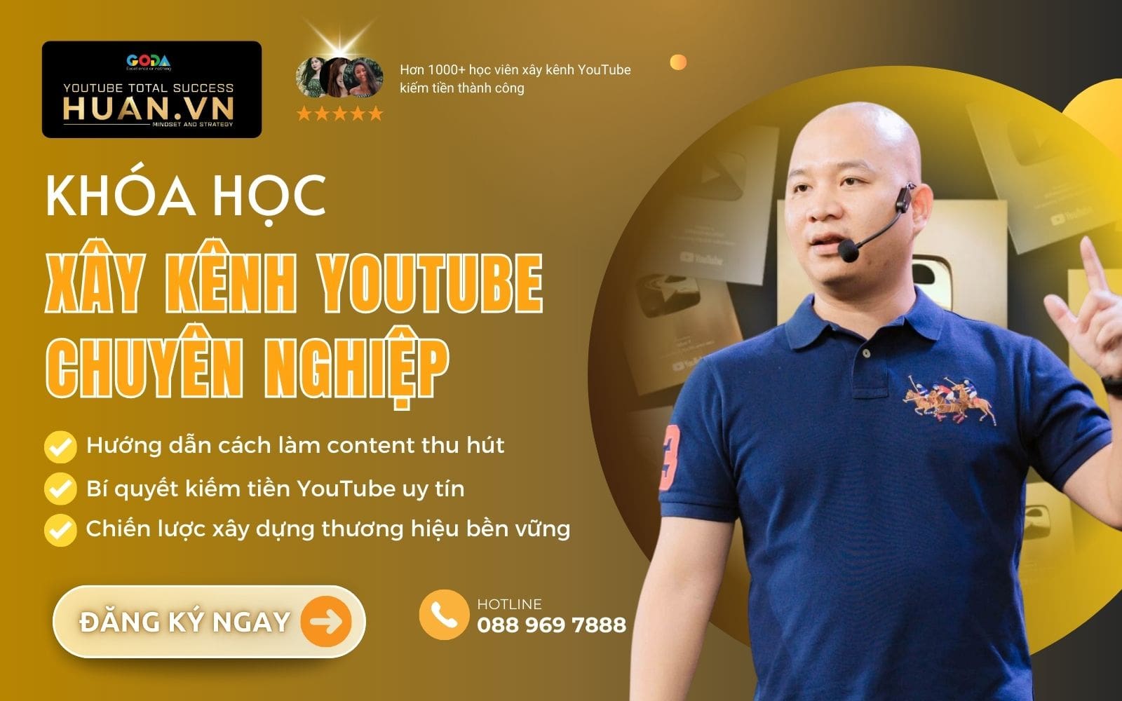 Khóa học YouTube chuyên nghiệp tại Huân Academy