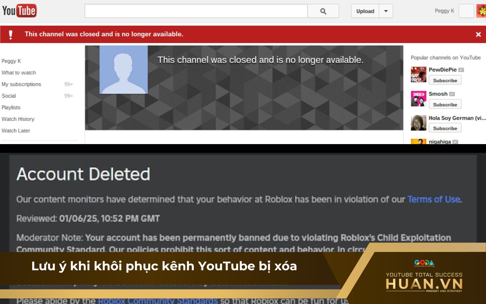 3 lưu ý quan trọng khi áp dụng các cách khôi phục lại kênh YouTube bị xóa 3 lưu ý quan trọng khi áp dụng các cách khôi phục lại kênh YouTube bị xóa