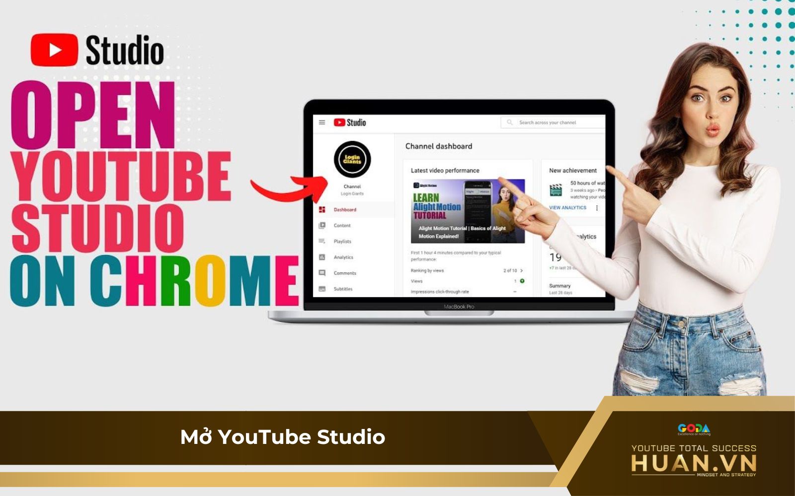 Mở Youtube Studio